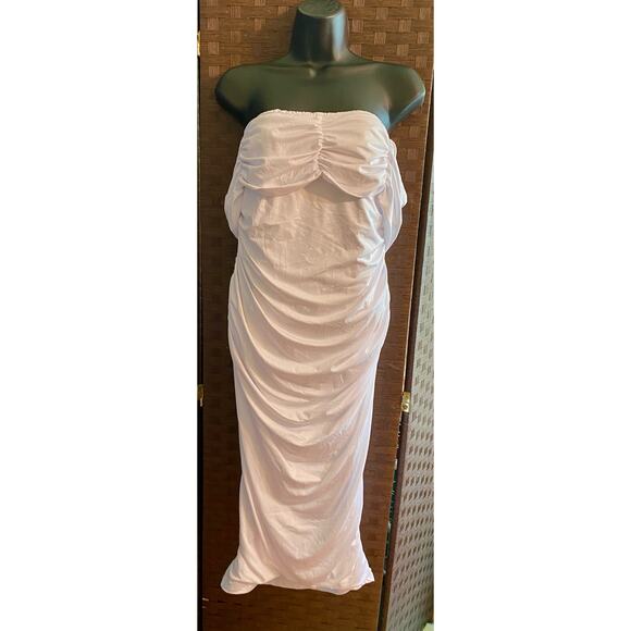 Off The Shoulder Ruched Bodycon Dress- Size Large - Picture 2 of 4